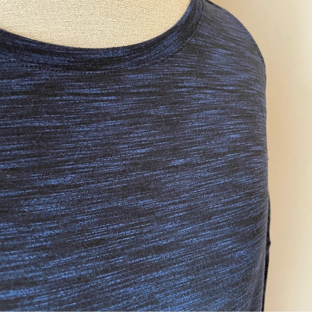 Express long sleeve cold shoulder heathered blue tunic top shirt - Picture 4 of 6